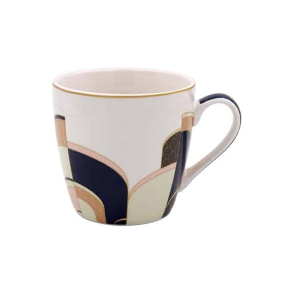 Fine China Art Deco Breakfast Mug