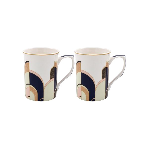 Fine China Art Deco Mug Gift Set of 2