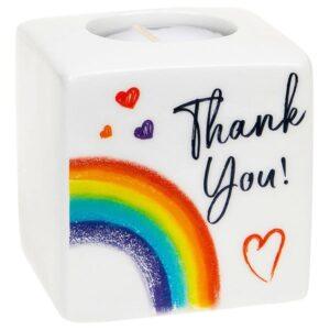 Rainbow Graphique Tealight Holder - Thank You image