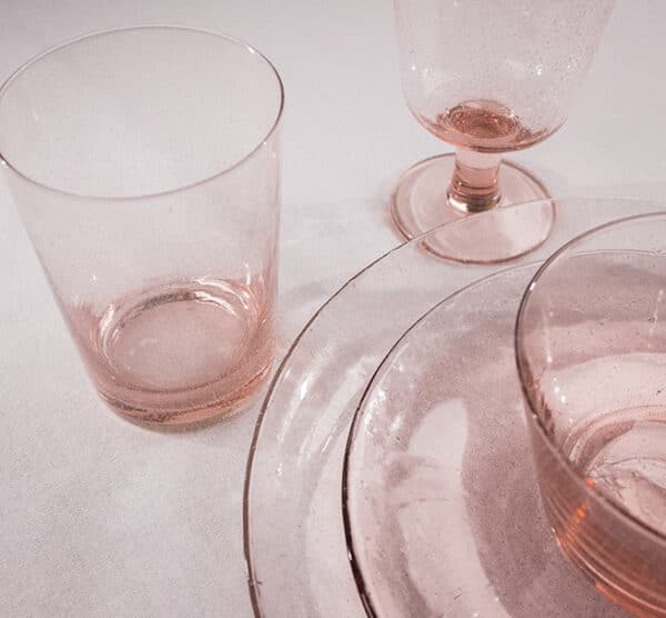 Small Handmade Glass Bowl - Old Rose - Image 4