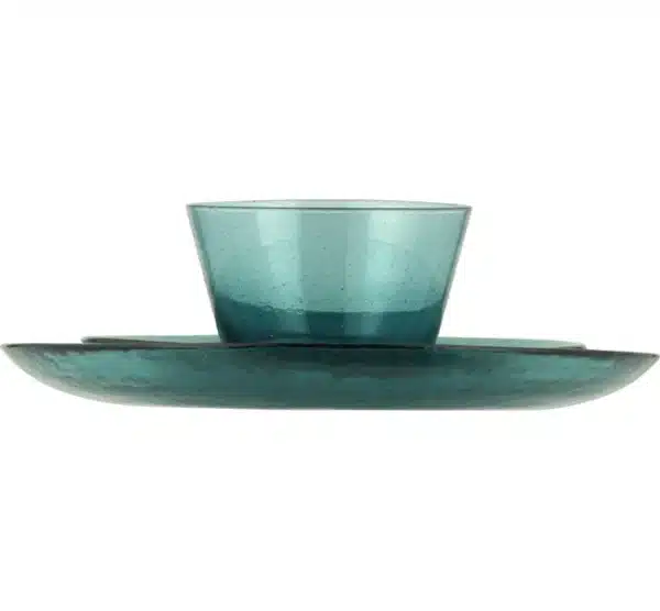 Small Handmade Glass Bowl - Mineral Blue - Image 2