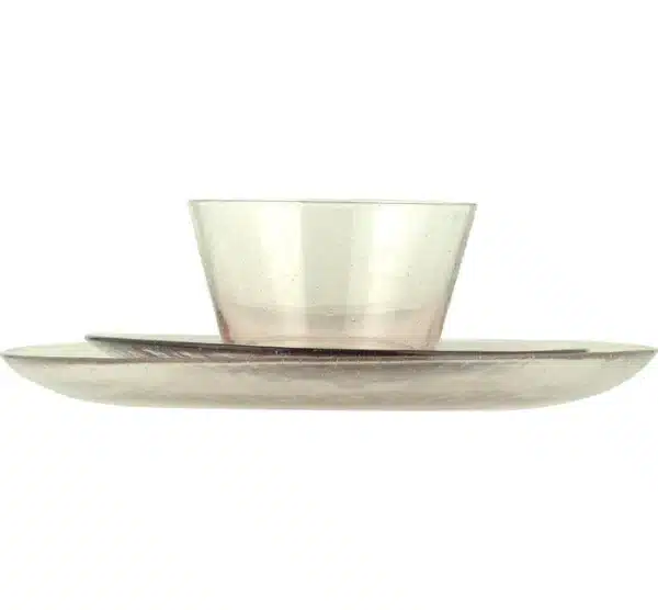 Large Handmade Glass Dinner Plate - Old Rose - Image 2