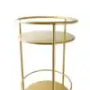Round Metal Gold Trolley with Two Shelves - Image 4