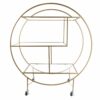 Gold Round Art Deco Serving Drinks Trolley