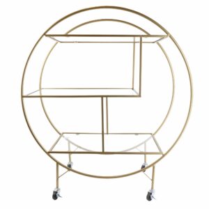 Gold Round Art Deco Serving Drinks Trolley