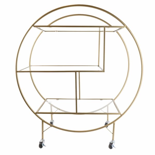 Gold Round Art Deco Serving Drinks Trolley
