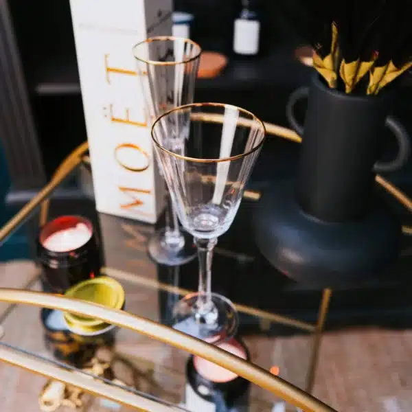 Gold Round Art Deco Serving Drinks Trolley - Image 3