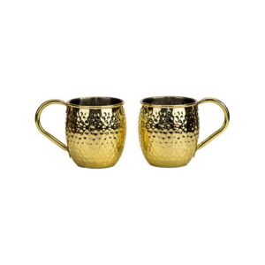 Set of 2 Gold Moscow Mule Mugs