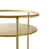Round Metal Gold Trolley with Two Shelves - Image 3