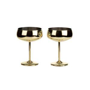 Set of 2 Gold Champagne Saucers