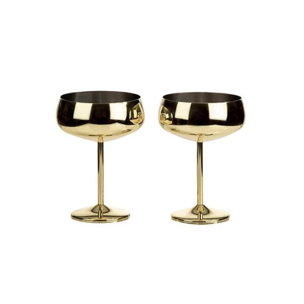 Set of 2 Gold Champagne Saucers