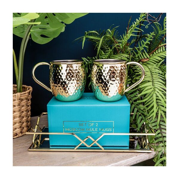 Set of 2 Gold Moscow Mule Mugs - Image 2