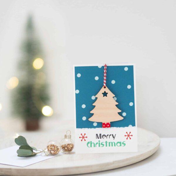 Handmade Christmas Tree Card with Keepsake Decoration