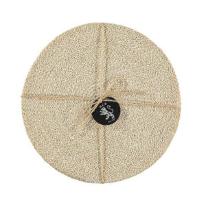 Jute Place-mats in Pearl White/Natural, Tied Set Of 4