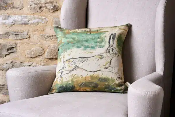 Sam Wilson 'Heathland' Square Linen Cushion