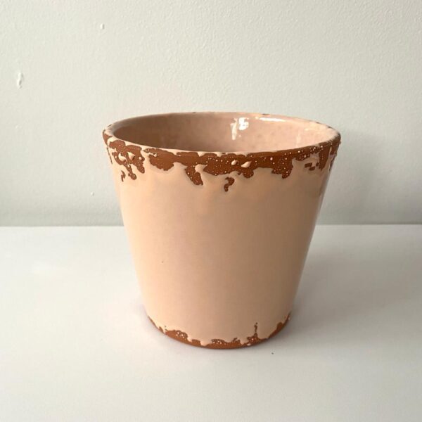 Handmade Distressed Blush Peach Plant Pot