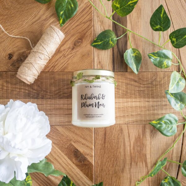 Rhubarb & Plum Noir Candle from Ivy & Twine  (190g)