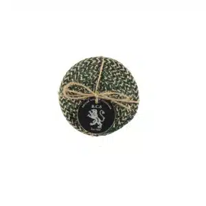 Jute Coasters in Olive Green/Natural, Tied Set Of 4