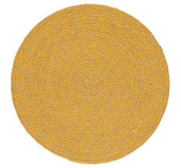 Jute Place-mats in Indian Yellow/Natural, Tied Set Of 4 - Image 3