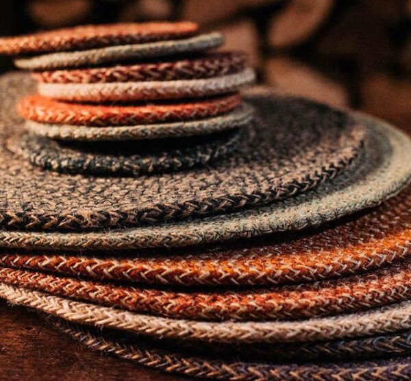 Jute Place-mats In Olive/Natural, Tied Set Of 4 - Image 2