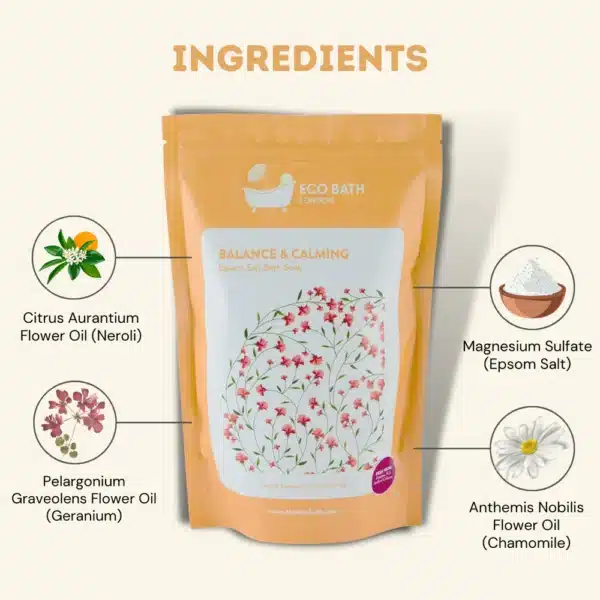Eco Bath London Balance & Calming Epsom Salt Bath Soak 1000g - Image 2