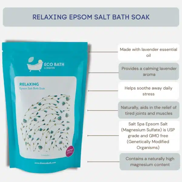 Eco Bath London Relaxing Epsom Salt Bath Soak 1000g - Image 5