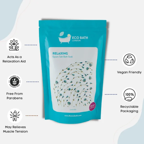 Eco Bath London Relaxing Epsom Salt Bath Soak 1000g - Image 3