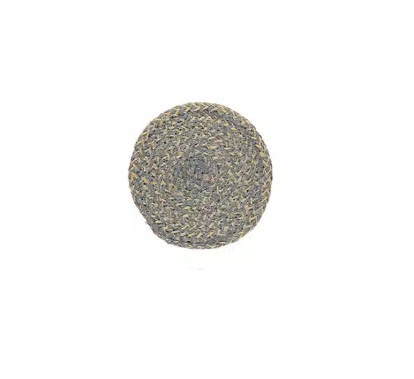 Jute Coasters in Pearl White/Natural, Tied Set Of 4 - Image 2