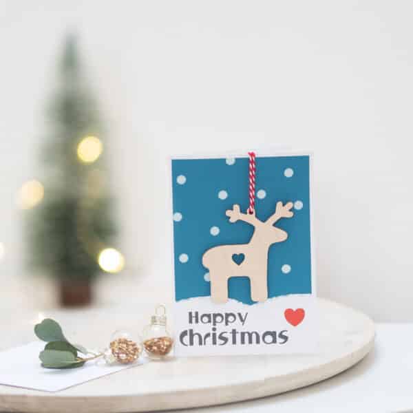 Handmade Reindeer Christmas Card with Keepsake Decoration