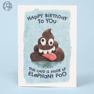 Eco Happy Birthday Card, Made from Elephant Poo