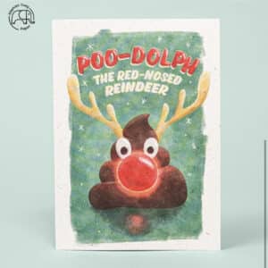 Eco Poo-dolph Christmas Card, Made from Elephant Poo