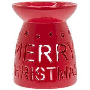 Red Merry Christmas Wax Warmer / Oil Burner