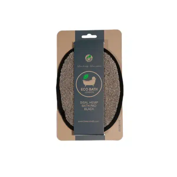 Natural Sisal Hemp Bath Pad Black - Image 2