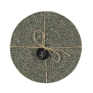 Jute Place-mats In Olive/Natural, Tied Set Of 4