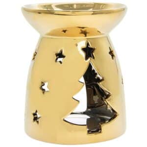 Gold Christmas Tree Wax Warmer / Oil Burner