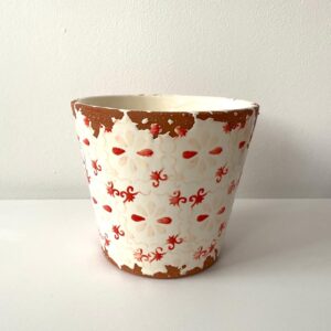 Handmade Distressed Blood Orange Plant Pot