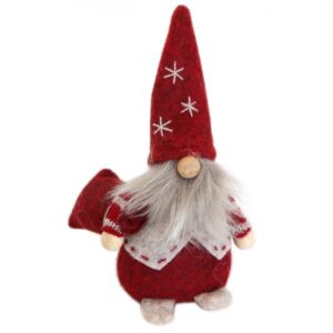 Grey Beard Red Santa Gonk with Gift Sack