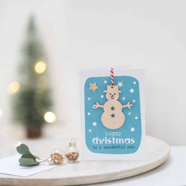 Handmade Son Christmas Card with Keepsake Decoration