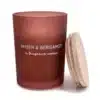 Amber & Bergamot Candle, Glass container with lid