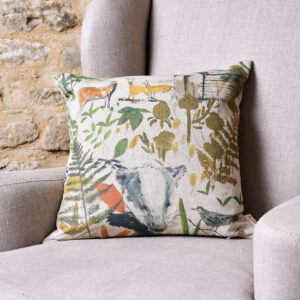 Sam Wilson 'In the Woods' Square Linen Cushion