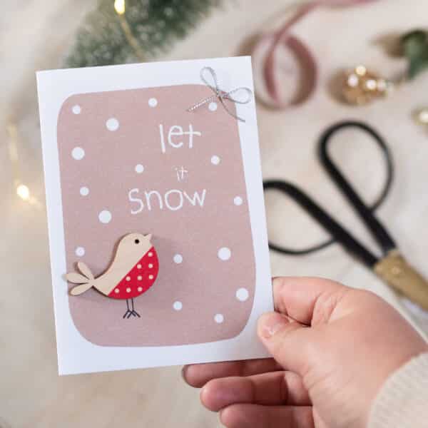 Handmade Let It Snow Christmas Card