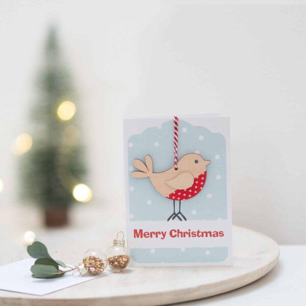 Handmade Robin Christmas Card & Keepsake Decoration