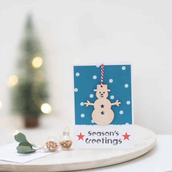 Handmade Snowman Season's Greetings Card