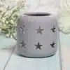 Ceramic Grey Star Tea Light Candle Lantern