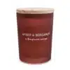 Amber & Bergamot Candle, Glass container with lid - Image 3