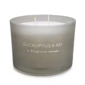 Eucalyptus & Bay Two Wick Glass Wax Filled Pot Candle