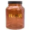 Flour Vintage Style Glass storage Jar in Amber Gold