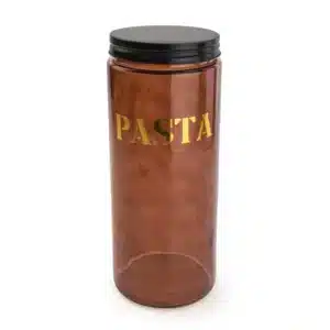 Pasta Vintage Style Glass storage Jar in Amber Gold