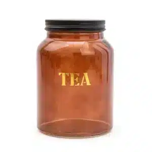Tea Vintage Style Glass storage Jar in Amber Gold