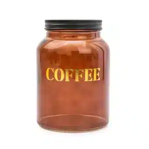 Coffee Vintage Style Glass storage Jar in Amber Gold